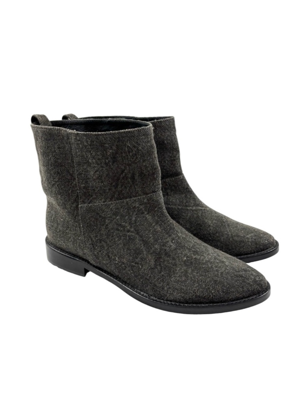 Theyskens’ Theory Gray Finely Crafted Italian Textile Almond Toe Ankle Boots (9)
